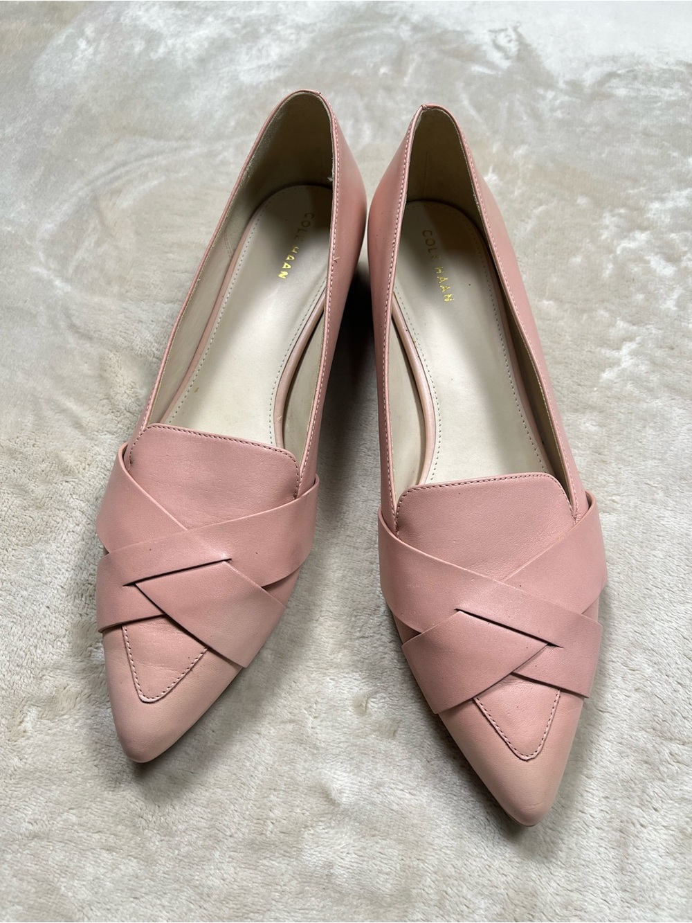 Cole Haan Pointed Toe Low Heel Flats/Loafers Pink Size 10